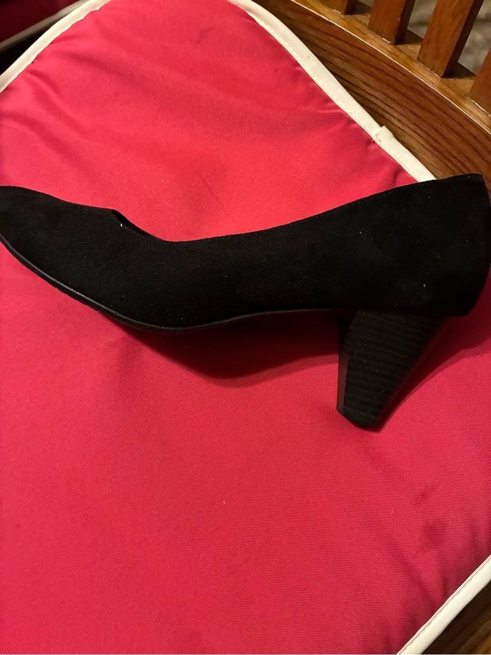 Rialto Black Suede Block Heel Pump